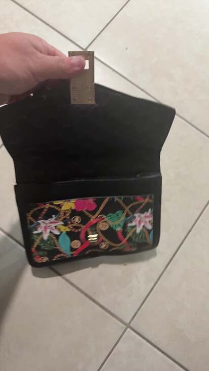 ALDO Floral Tropical Chain Print Crossbody Bag with Gold Hardware - Picture 4 of 4